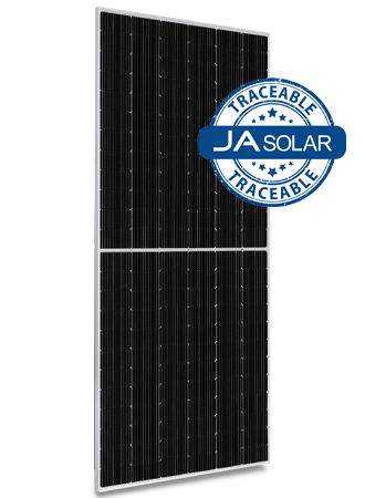 JA Solar 595W półogniwo z podwójnym szkłem typu n MBB LB MC4